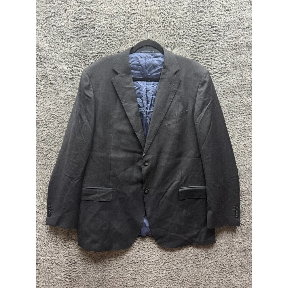 Suitsupply Reda Napoli Single Breasted Pure Wool Blazer Jacket Black Men Size 58